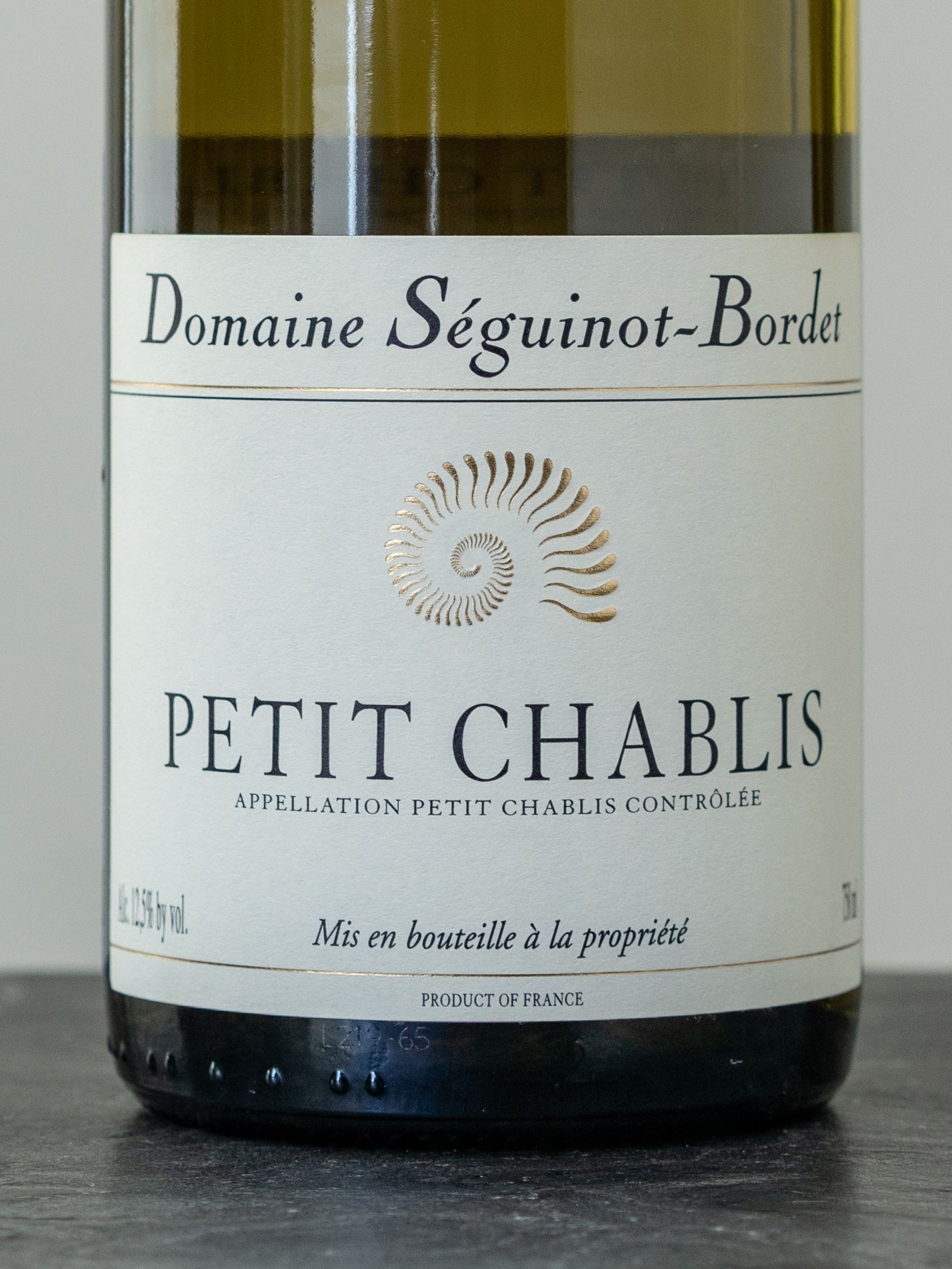 Этикетка Domaine Seguinot-Bordet Petit Chablis